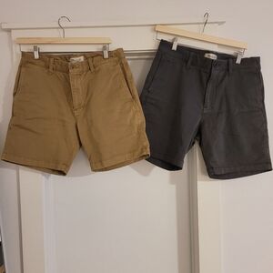 Mens Madewell Shorts - 2 Shorts, 32 Waist, 7" length